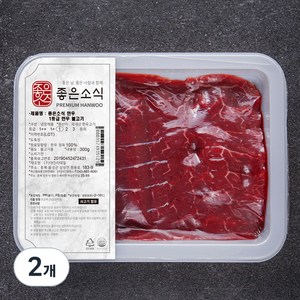 좋은소식 한우 1등급 불고기용 (냉장), 300g, 2개