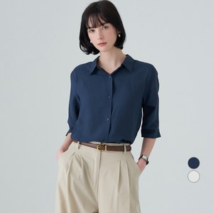 ELLE PARIS 릴렉스핏 쿼터슬리브 데일리 실키 블라우스