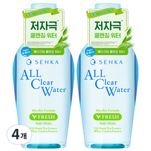 센카 올 클리어 워터 미셀라 포뮬러 프레시 N, 230ml, 4개