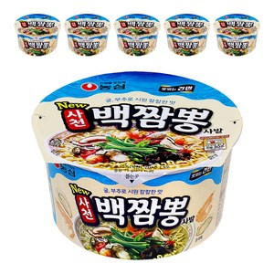 농심 사천 백짬뽕 사발 75g, 6개