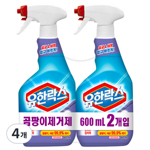 유한락스 곰팡이 제거제, 600ml, 4개