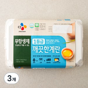 CJ 무항생제 인증 깨끗한계란 780g, 15구, 3개