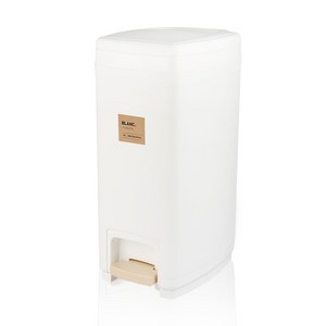 블랑오브제 블랑 사각 페달 휴지통 20L, 화이트 + 베이지