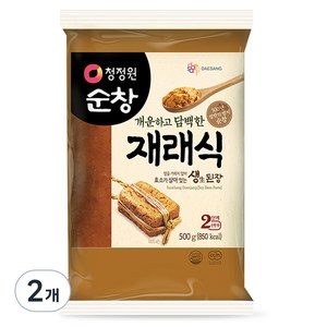 청정원순창 개운하고 담백한 재래식 생된장, 2개, 500g