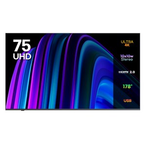 이노스 4K UHD LED TV 75인치 제로베젤 티비, 190cm(75인치), E7500UHD, 벽걸이형, 방문설치