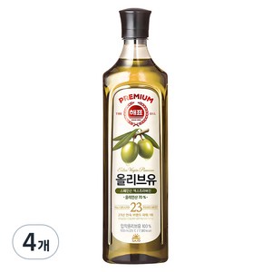 해표 압착 올리브유, 900ml, 4개