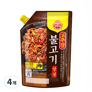 오뚜기 고추장 불고기 양념 스파우트팩, 4개, 500g