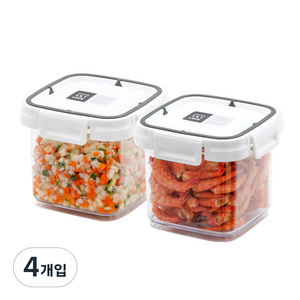 수납이야기 스카이락 정 2호 밀폐용기, 4개, 650ml