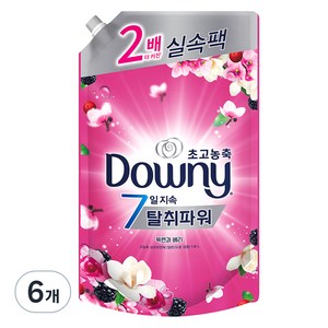 다우니 탈취파워 초고농축 섬유유연제 목련과베리 리필, 1.6L, 6개