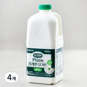 서울우유 더 진한 순수 플레인 요거트, 1.8L, 4개