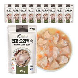 더독 반려동물 건강 보양식 파우치, 오리백숙, 100g, 10개
