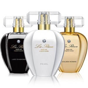 라리브 스왈로브스키 펄 우먼 오 드 퍼퓸 75ml + 골든 우먼 오 드 퍼퓸 75ml + 레이디 다이아몬스 오 드 퍼퓸 75ml 세트, 1세트