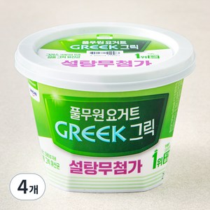 풀무원다논 그릭 설탕무첨가 플레인 요거트, 400g, 1개입, 4개