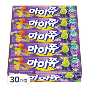 크라운 마이쮸 포도, 44g, 30개