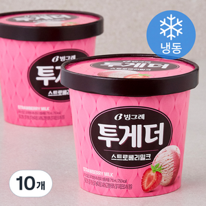 빙그레 투게더 스트로베리밀크 아이스밀크 (냉동), 710ml, 10개