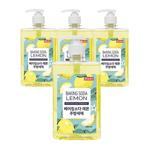 퓨어주르 베이킹소다 레몬 주방세제 펌프형, 500ml, 4개