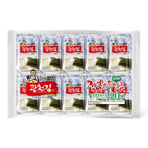 광천김 3대째 달인 파래 도시락김 20봉, 80g, 1개