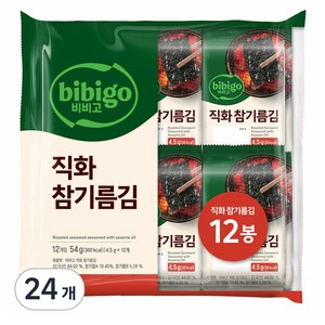 비비고 직화 참기름김, 4.5g, 24개