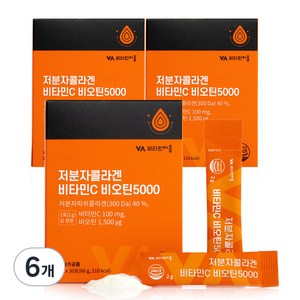 비타민마을 저분자콜라겐 비타민C 비오틴5000 30p, 60g, 6개