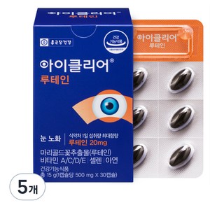 종근당건강 아이클리어 루테인 15g, 30정, 5개