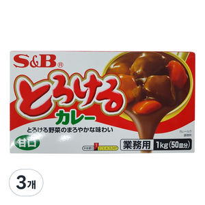 에스비 토로케루 카레 소스믹스 순한맛, 1kg, 3개