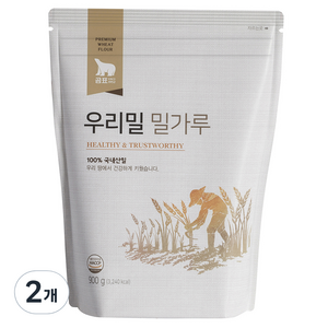 곰표 우리밀 밀가루, 900g, 2개