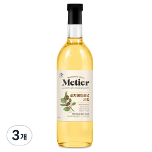 메티에 리치헤이즐넛 시럽, 3개, 750ml