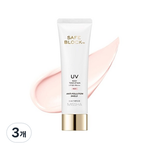 미샤 세이프블록 RX UV 로지 톤업 선크림 SPF50+ PA++++, 50ml, 3개