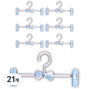 잇곰 아동용 귀여운 리본 바지 옷걸이, 블루, 21개