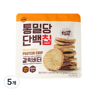 통밀당 단백칩 갈릭버터, 45g, 5개