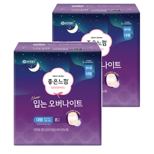 좋은느낌 입는 오버나이트, 대형, 8개입, 2개