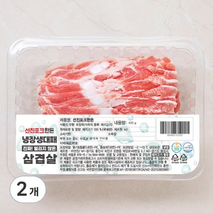 선진포크 한돈 생대패 삼겹살 구이용 (냉장), 400g, 2개