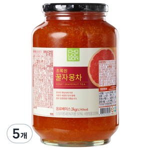 초록원 꿀자몽차, 2kg, 5개