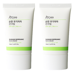 아토99 순한 무기자차 선크림 SPF 50+ PA++++, 50ml, 2개