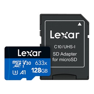 렉사 하이퍼포먼스 microSDXC 메모리카드 UHS-I 633x, 128GB, 1개