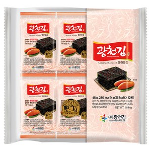 광천김 명란맛 김, 4g, 12개