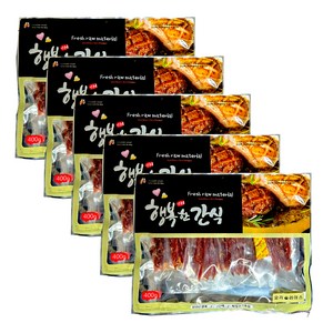 행복한간식 강아지 사사미 간식 400g, 오리 슬라이스맛, 5개