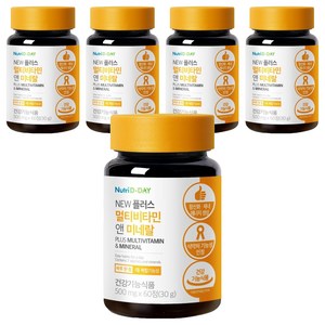 뉴트리디데이 뉴플러스 멀티비타민 앤 미네랄, 60정, 30g, 5개
