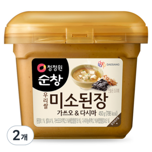 대상 청정원 미소된장 가쓰오&다시마, 450g, 2개