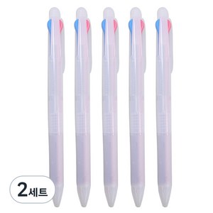 문구담 삼색펜 5p, 검정 + 파랑 + 빨강(삼색펜), 2세트