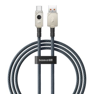 베이스어스 언브레이커블 내구성 고속충전 케이블 USB to Type-C 100W, 1m, Stella White, 1개