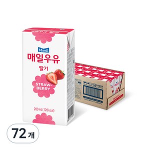 매일유업 멸균우유 딸기, 200ml, 72개