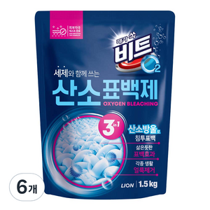 비트 오투 산소 표백제, 1.5kg, 6개