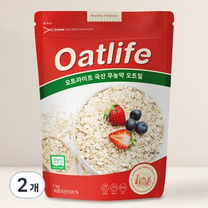 오트라이프 무농약 오트밀, 1kg, 2개