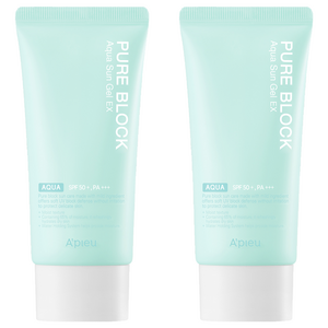 어퓨 퓨어 블록 아쿠아 선젤 이엑스 SPF50+ PA+++, 50ml, 2개