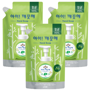 아이깨끗해 핸드솝 리필 숲 속 산책향, 450ml, 3개
