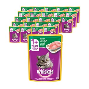 위스카스 고양이 주식 파우치 참치, 80g, 24개