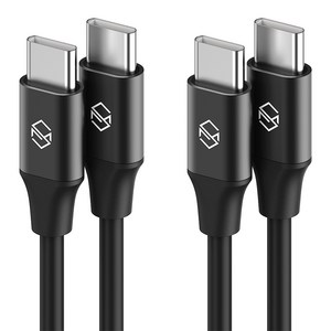 신지모루 C to C PD 고속충전 케이블 60W 2p, 블랙, 2m, 2개