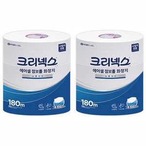 크리넥스 에어셀 1겹 점보롤 화장지 180m, 3롤, 2개