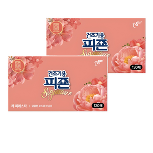 피죤 시그니처 건조기용 시트 섬유유연제 라 피에스타 본품 130p, 130매, 2개